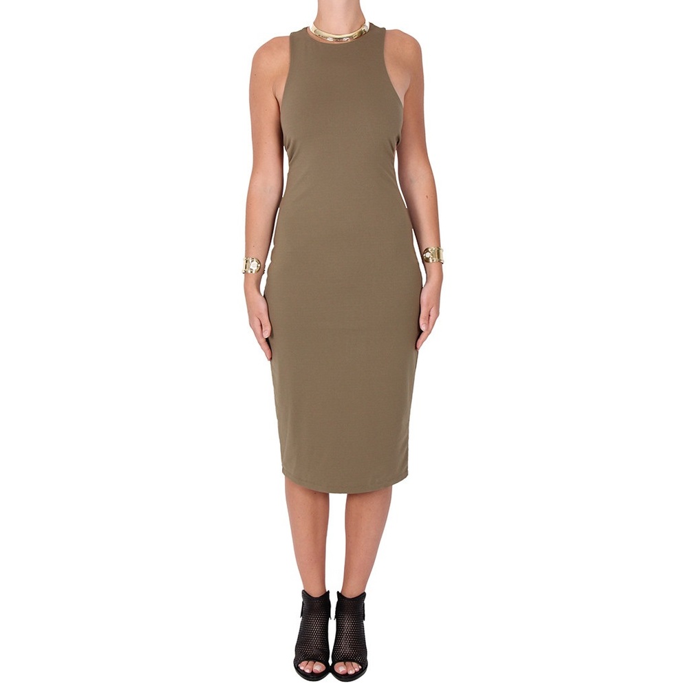 T Alexander Wang Khaki Midi Dress